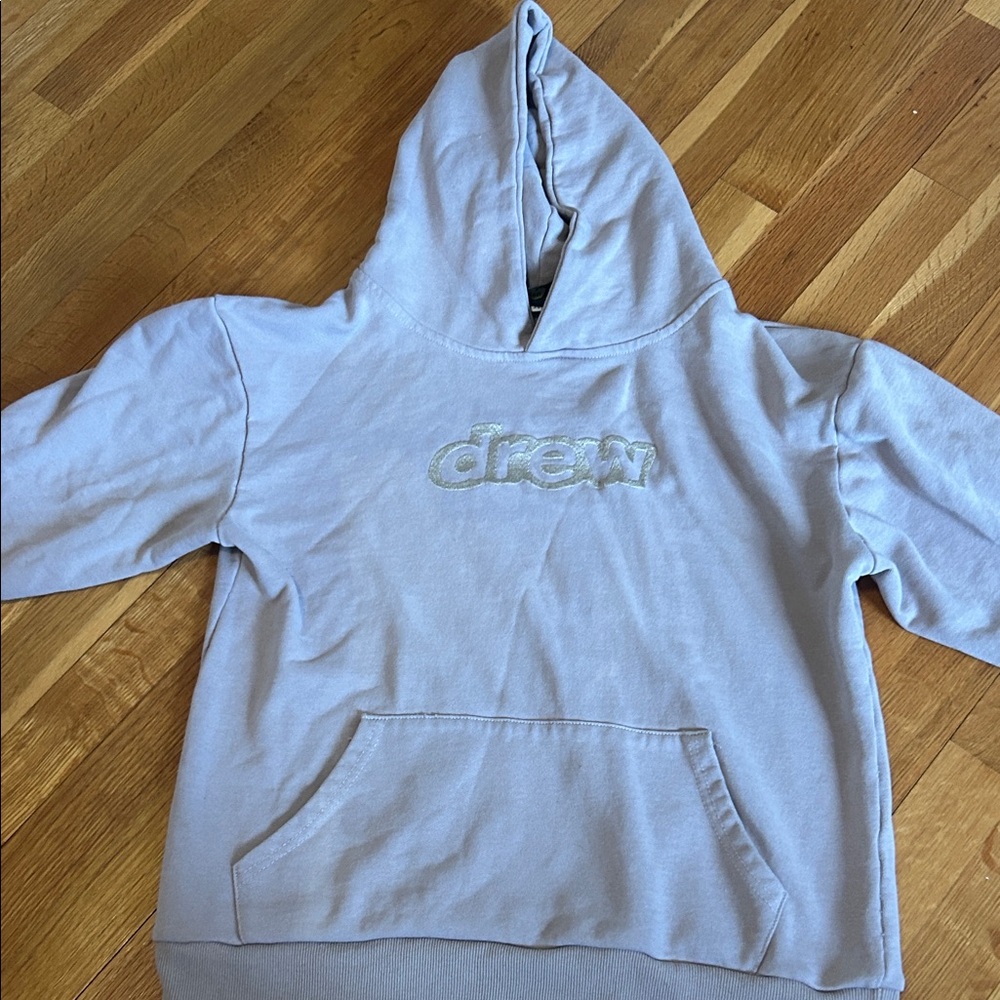 DREW Beige Hoodie with Yellow Logo Amazon